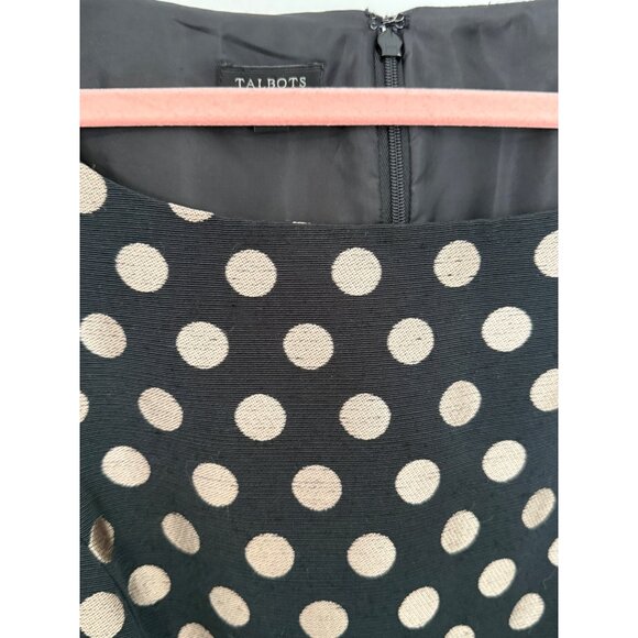 Talbots Polka Dot Sleeveless Knee Length Black Fit & Flare Dress Size 14 - Picture 4 of 10